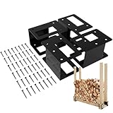 Feuerholzregale für den Außenbereich, robuster Kaminholz-Aufbewahrungshalter, verstellbarer Aufbewahrungs-Organizer für Hinterhof, Bauernhof, Camping, Garage, Schuppen, Deck, Gärtner, Kabine, Weg