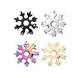 4 Stück Kleine Weihnachtsgeschenke für Männer,Schneeflocke Multitool,Leicht zu Tragen,Multifunktions-Schneeschlüssel-Schraubendreher,Snowflake Multitool,für Reisen Camping Abenteuer Tag Set