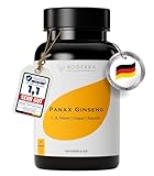 Panax Ginseng Extrakt Kapseln HOCHDOSIERT - 120 Stück Bioverfügbarkeit - Korean Ginseng nach C.A. Meyer hochdosiert 20% Ginsenoside 600mg pro Tag - Vegan & Laborgeprüft