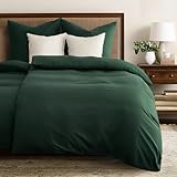 WohlNest Bettwäsche 135x200 Grün Weihnachten，Bettwäsche-Sets Mikrofaser Bettbezug 135 x 200 2er Set + 2 Kissenbezüge 80x80 cm,Bettwäsche Dunkelgrün mit Reißverschluss Kuschel Weich