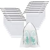 Schuhbeutel Reise, 15 Stück Schuhtasche mit Zugband, Transparente Schuhsack wasserdichte Shoe Bag für Männer und Frauen Reisen Zuhause Aufbewahrungstasche (30 * 35cm)