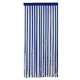 Maximex Türvorhang Blau-Weiß - Streifenvorhang, Insektenschutz-Vorhang, Polyester, 90 x 200 cm, Blau