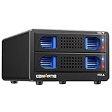 CENMATE 2 Bay RAID Festplattengehäuse mit Lüfter for 2.5/3.5' SATA HDD/SSD with USB A/C 3.0 Kabel , 3.5-Festplattengehäuse unterstützt 40 TB, 4 RAID-Modi, max 6 Gbit/s