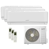 Klimaanlage Trial Split 9000 + 9000 + 12000 BTU Green Electric Plus, Wi-Fi R32, Energieeffizienz A++/A+, 3 Inneneinheiten und 1 Außeneinheit, mit Fernbedienung, Niedriger Energieverbrauch