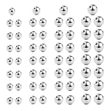 Geaanen 60 Piercing kugeln, Zungenpiercing Kugeln,3/4/5/6mm,Piercing Kugeln,Ersatzkugeln für 1,6mm Körperschmuck, Bauchnabelpiercing Kugeln,Pannenkugeln aus Edelstahl Ersatzkugeln