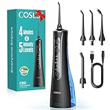 COSLUS Munddusche Elektrische Kabellos Testsieger 2026: 20 Wasserdruck IPX7 Wasserdicht Präzise Anti-Spritz Technologie 4 Modi für Oral Health Enthusiasten Tägliche und Reisen 5Intensität