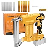 2 in 1 Akku Tacker Nagelpistole für Dewalt, Elektrotacker Elektronagler 18GA Elektrische Nagelpistole mit 1000 Nägeln, Klammern Elektrotacker Akku Nagler 2 Modi Tackerpistole für Heimwerker, DIY, Holz