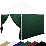INSTENT® Pro Seitenwand/Seitenteil für Pavillon 3x3m mit XXL Panorama Fenster oder Reißverschluss, wasserabweisend und atmungsaktiv, Farbwahl, für Festzelt, Partyzelt