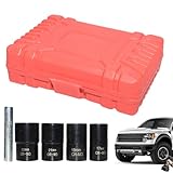 Abgefahrene Radmuttern Entferner | 5-Teiliger Robuster Schraubenextraktorsatz | Vielzahn Radmuttern Steckschlüsselsatz | Für Abgefahrene Beschädigte Abgerundete Achs- Nachrüst- Und Serienschrauben