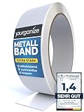 YOURGANIZE® Metallband selbstklebend | Ideal für Magnete & Tonies®-Figuren | Magnetleiste selbstklebend & zuschneidbar | Magnetband für Magnete | Ferroband | Weiß (1m)