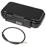 HMF 318-02 Tragbarer Safe mit Zahlenschloss, wasserdichter Mini Tresor mit Drahtseil | 23,5 x 14,5 x 5,8 cm