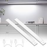 Unterbauleuchte Küche LED, 2 Stück 43.5CM/84 LEDS Schrankbeleuchtung, 2500mAh USB Wiederaufladbar Schranklicht mit Bewegungsmelder, Lichtleiste für Schlafzimmer, Babyzimmer, Werkstatt, Keller (Weiß)