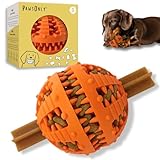 PawsOnly | Hundespielzeug | Leckerli Ball für Hunde | Intelligenzspielzeug | Snackball Hund | Hundebeschäftigung | Futterball Naturkautschuk | Welpenspielzeug | Zahnputzball (Klein 6 cm, Orange)