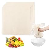 Tucnoeu 8 Stück 100% Baumwolle Käsetuch Ungebleicht Passiertuch Mulltücher Wiederverwendbar Cheesecloth 49.5x48.5cm