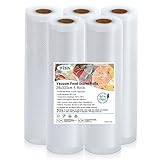 YISH Vakuumierbeutel Vakuumbeutel-Lebensmittel Vakumierfolienrollen Vakuumierfolie Vakumierbeutel：Vakuumrollen Folienrollen für Vakuumierer Sous Vide Beutel BPA Frei Vakuumrollen 5 Rolls 28x300cm