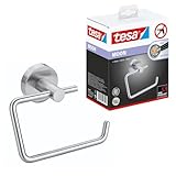 tesa Moon Toilettenpapierhalter, verchromt - WC-Rollenhalter zur Wandbefestigung ohne Bohren, inkl. Klebelösung - 138mm x 105mm x 50mm