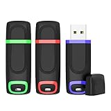 KEXIN 128GB USB Stick 3.0 Speicherstick 3 Stück USB Flash Laufwerk Cap Drive mit LED (3er Pack, Grün Rot Blau, 128 GB)