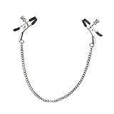 FJYDM Nippelklemmen Für Frauen Ohne Piercing, Anfänger-Körperkette, Edelstahl, Verstellbare Klemmen, Kette, Künstlicher Körperschmuck,Schwarz