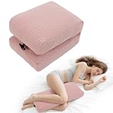 Blublu Park Orthopädisches Kniekissen für Seitenschläfer, Venenkissen zur Druckentlastung bei Hüft & Rückenschmerzen, Ergonomisches Stützkissen für Gelenke & Wirbelsäule (Rosa)
