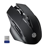inphic Maus Kabellos, Wiederaufladbar, 2,4 G schnurlose Maus Funkmaus mit USB-Nano-Empfänger für Laptop PC Computer, 6 Tasten, 800-1600 DPI, leises Klicken, verbesserter 700-mAh-Akku, Schwarz