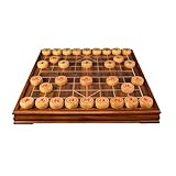 Chinesisches Schachspiel mit Schachfiguren aus Massivholz, tragbares Xiangqi for 2 Spieler, Strategie-Brettspiele(Yellow Sandalwood)