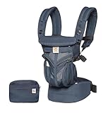 Ergobaby Babytrage, Omni 360 Cool Air Mesh mit 4 Positionen für Neugeborene bis Kleinkinder (0-4 Jahre), ergonomische Kindertrage und Rucksack, Mitternachtsblau