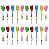 XPEX 20 Stück Dartpfeile, Dartpfeile Set mit Metallspitze, Dartpfeile Kinder，Professional Eisen-Kupferbeschichtung Tip Dartpfeile, Nadelspitze Darts, Barrel Bunte Darts-5 Farben (1)