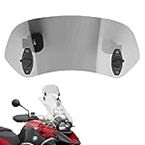 Tissting Motorrad Windabweiser Aufsatz, Verstellbare Clip-on Windschild Spoiler 285 x 125 mm Tawny Acryl Universal Motorrad Windschutzscheibe Erweiterung