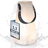 LED Outdoor Tisch-Lampe kabellos mit 1200 mAh Akku Leuchte USB aufladbar; wasserdichte Außen-Tischleuchte mit Aufhängung (LED-Lampe mit Aufhängung)
