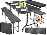 KESSER® Bierzeltgarnitur 3-teilig Set Tisch & 2X Bank |...