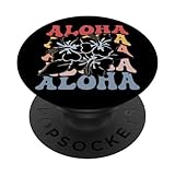 Aloha Groovy Hibiskus Hawaii Blume PopSockets mit austauschbarem PopGrip