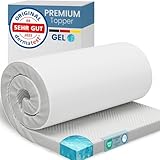 ELONEO Gel Topper 90x200cm, Matratzentopper aus 5 cm hohem Gel-Memory- Schaum, atmungsaktiver 3D-Netz Bezug, Bequeme Matratzenauflage für Bett und Boxspringbett inkl. Eckschlaufen