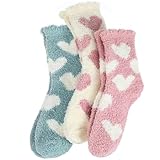 Abeillo 3 Paar Kuschelsocken Damen,Flauschige Socken aus...