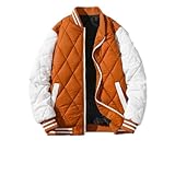 PANVER Langarm Jacke Herren Jugend Mode Vintage Outdoorjacke Casual Persönlichkeit Trend Baseballjacke Einzigartig Gutaussehend Übergangsjacke D-Caramel XL