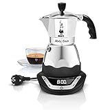 Bialetti Moka Timer, Elektrische Kaffeemaschine mit eingebautem Timer, 3 Tassen, 365 W, Schwarz