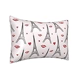 Seidenkissenbezug für Haar- und Hautkönigin – Eiffelturm, trendig, kühlend, Schlaf-Kissenbezüge, Standardgröße 50,8 x 76,2 cm, Reise-Satin-Kissenbezug mit Reißverschluss, Geschenk für Damen und Herren