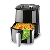 GOURMETmaxx Heißluftfritteuse 3,1L | Airfryer mit 60 Minuten Timer und 6 Funktionen inkl. Auftauen & Erhitzen | energiesparend & geruchsarm frittieren – nahezu ohne Öl | 1350 W
