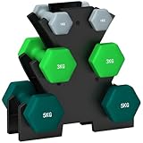 SPORTNOW Hanteln Set 6 Kurzhanteln mit Hantelständer, 2 x 1kg, 2 x 3kg, 2 x 5kg Hantelset aus Metall für Fitness, Gymnastik, Zuhause