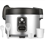 13L Liter Gewerblich Reiskocher für 25-35 Personen, Messbescher & Reislöffel, mit Antihaftbeschichtung und Kontrollleuchte,Spülmaschinengeeignet, Warmhaltefunktion, Auto Off