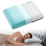 NOFFA Orthopädische Kissen Bett, Ice Silk Kissen Memory Foam, Kleines Kissen zum Schlafen, Schlafkissen Orthopädisches Nackenkissen, Kopfkissen Flach Kühlend