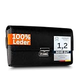 Cocoono Kellner Geldbörse aus Echtleder – Robustes Kellnerportemonnaie mit 6 Geldschein-Fächern & Münzfach – Profi Gastro Kellnerbörse & Taxi Geldbeutel – Schwarz