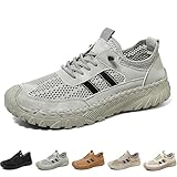 Zenfaze Orthopädische Schuhe für Herren, Fußgewölbeunterstützung, orthopädische Wanderschuhe, Slipper, orthopädische Wanderschuhe, grau, 43.5 EU
