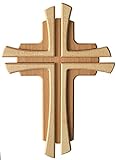 Kaltner Präsente Geschenkidee - Wandkreuz Echtes Holz Buche Kreuz Kruzifix für die Wand 22 cm modern