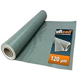 uficell Aqua-Stopp Baufolie, Estrichfolie, PE-Folie, Dampfsperre - 0,12 mm Stark - unter Laminat-/Parkettböden bei erhöhter Restfeuchte bzw. Einsatz einer Warmwasser Fußbodenheizung (25 m² (12,5 x 2))