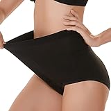 Waschbarer Inkontinenz Slip Hosen Höschen Inkontinenz Slip für Damen 4 Lagen Atmungsaktives Gewebe Auslaufsicheres Höschen mit Hoher Taille Frauen Höschen ,XL,Black