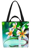 VOID Zen Garten Frangipani Blume Tasche 33x33x14cm,15l Einkaufs-Beutel Shopper Einkaufs-Tasche Bag