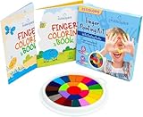 KiddoSpace Fingermalset für Kleinkinder – ungiftiges, waschbares 24-Farben-Set mit kleinkindfreundlichem Kunstbuch – waschbare Fingerfarbe für Kinder – sauberes Fingermalen – ideal für kreativen Spaß