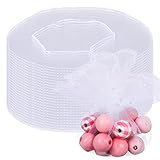 Whaline 100 Stück runde Organza-Beutel, weiß, Hochzeitsgeschenktüten mit Kordelzug, Schmuck, Seife, Süßigkeiten, Taschen für Hochzeit, Weihnachten, Valentinstag, Dusche, Party, Gastgeschenk,