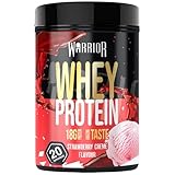 Warrior Whey Proteinpulver 500 g (bis zu 36 g Shake) – Muskelaufbau- und Erholungsgetränk – zum Genießen nach dem Training – köstlich und reich an Aminosäuren – 20 Portionen (Erdbeercreme)