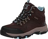 Skechers Damen Trego Base Camp Walking-Schuh, Chocolate Suede Textile Light Blue Trim, 38 EU